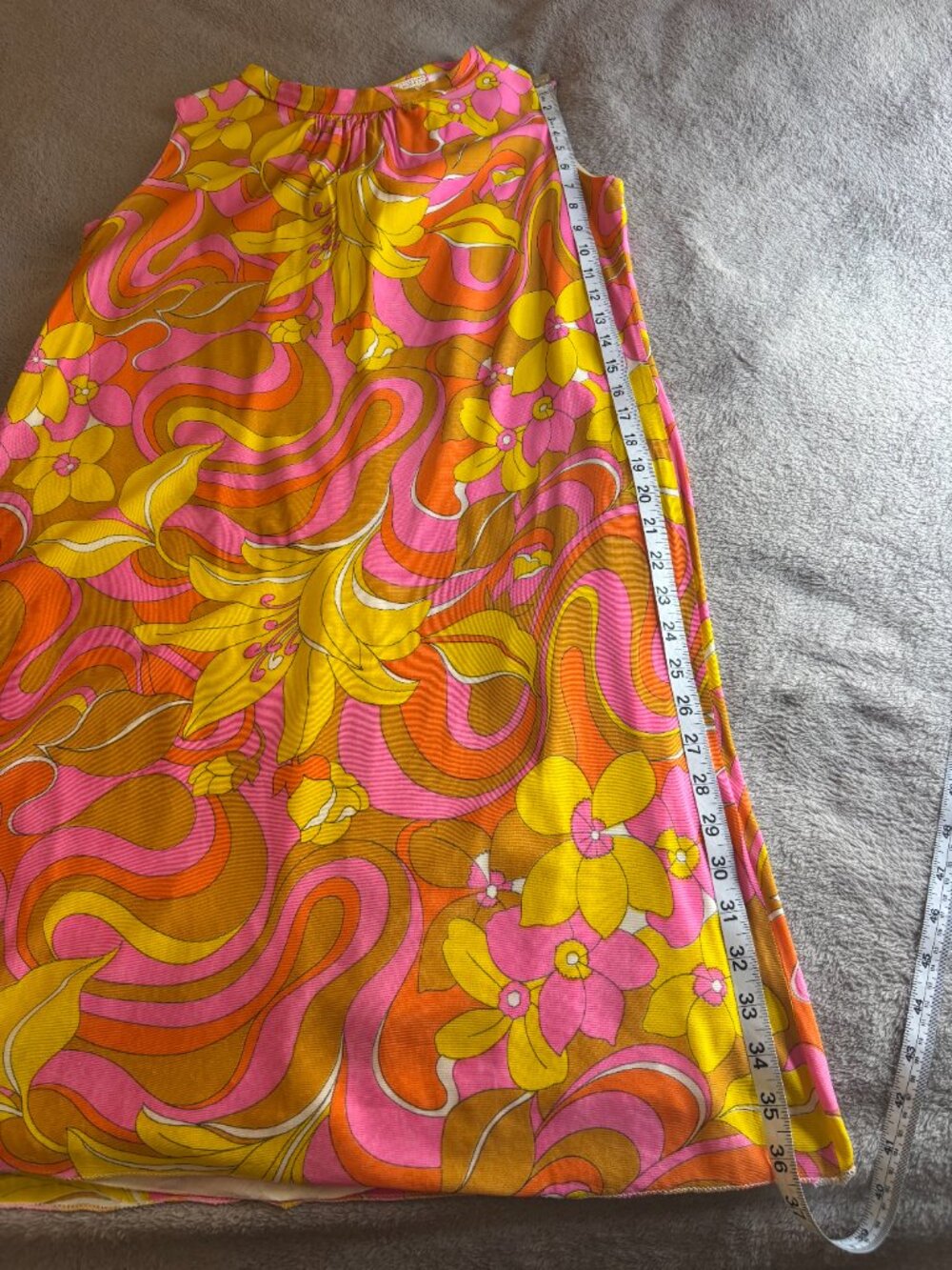 60s 70s Mod Psychedelic Flower Power Dress Made in USA - Picture 4 of 8